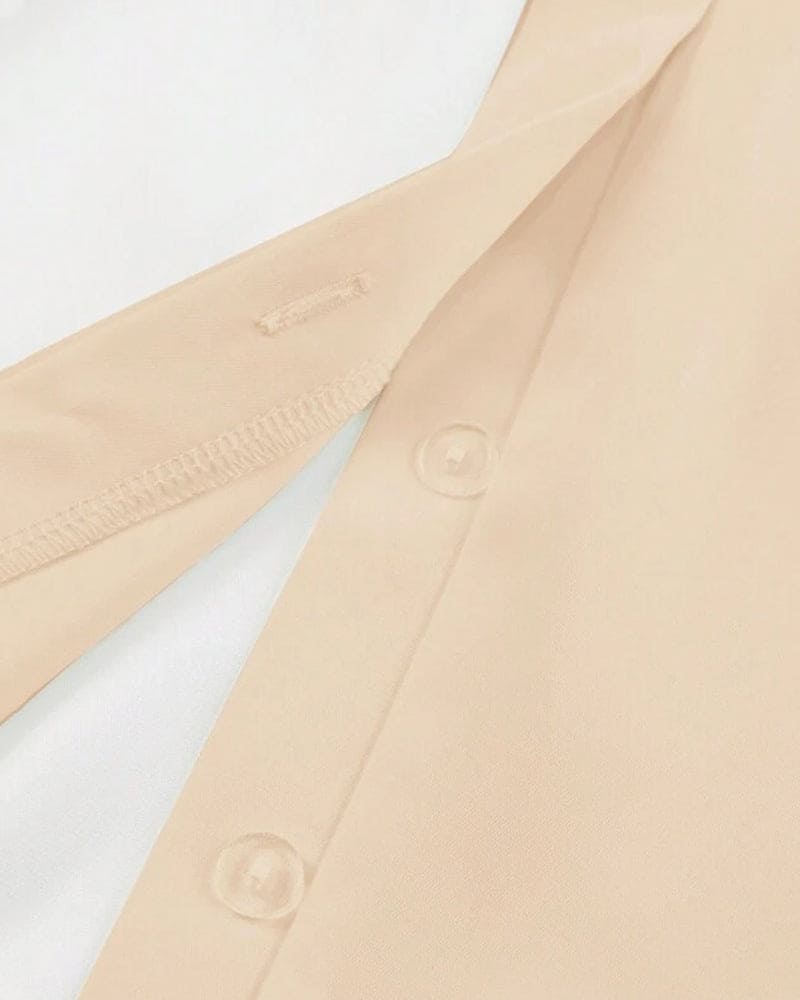 Camisa Con Cierre De Botones Y Mangas Tipo Linterna Para Mujer | Ideal Para Uso Diario Y Entornos De Trabajo