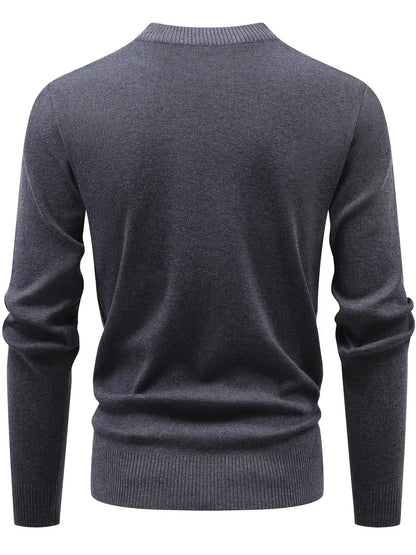 Jersey Ajustado Con Media Cremallera Frontal Y Cuello Redondo Para Hombres | Ideal Para Uso Diario E Informal