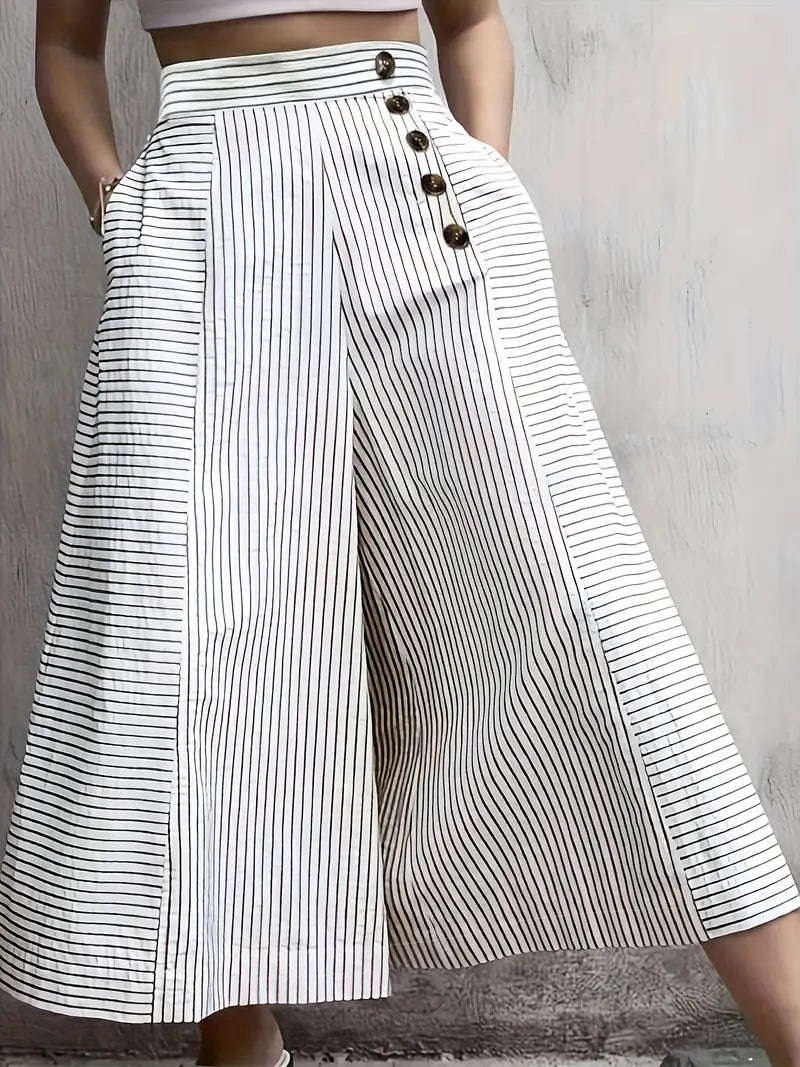 Pantalón Ancho de Talle Alto para Mujer | Ideal para Oficina y Uso Diario