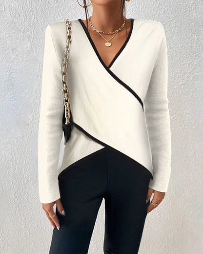 Jersey Cruzado Tipo Cache-Cœur Con Cuello En V Para Mujer | Ideal Para Uso Diario E Informal