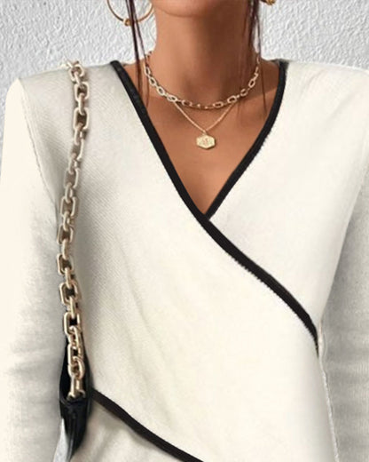 Jersey Cruzado Tipo Cache-Cœur Con Cuello En V Para Mujer | Ideal Para Uso Diario E Informal