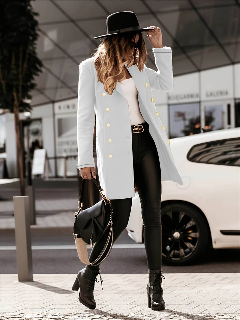 Blazer Con Cierre De Botones Y Corte Estructurado Para Mujer | Ideal Para Entornos Profesionales Y Eventos Formales