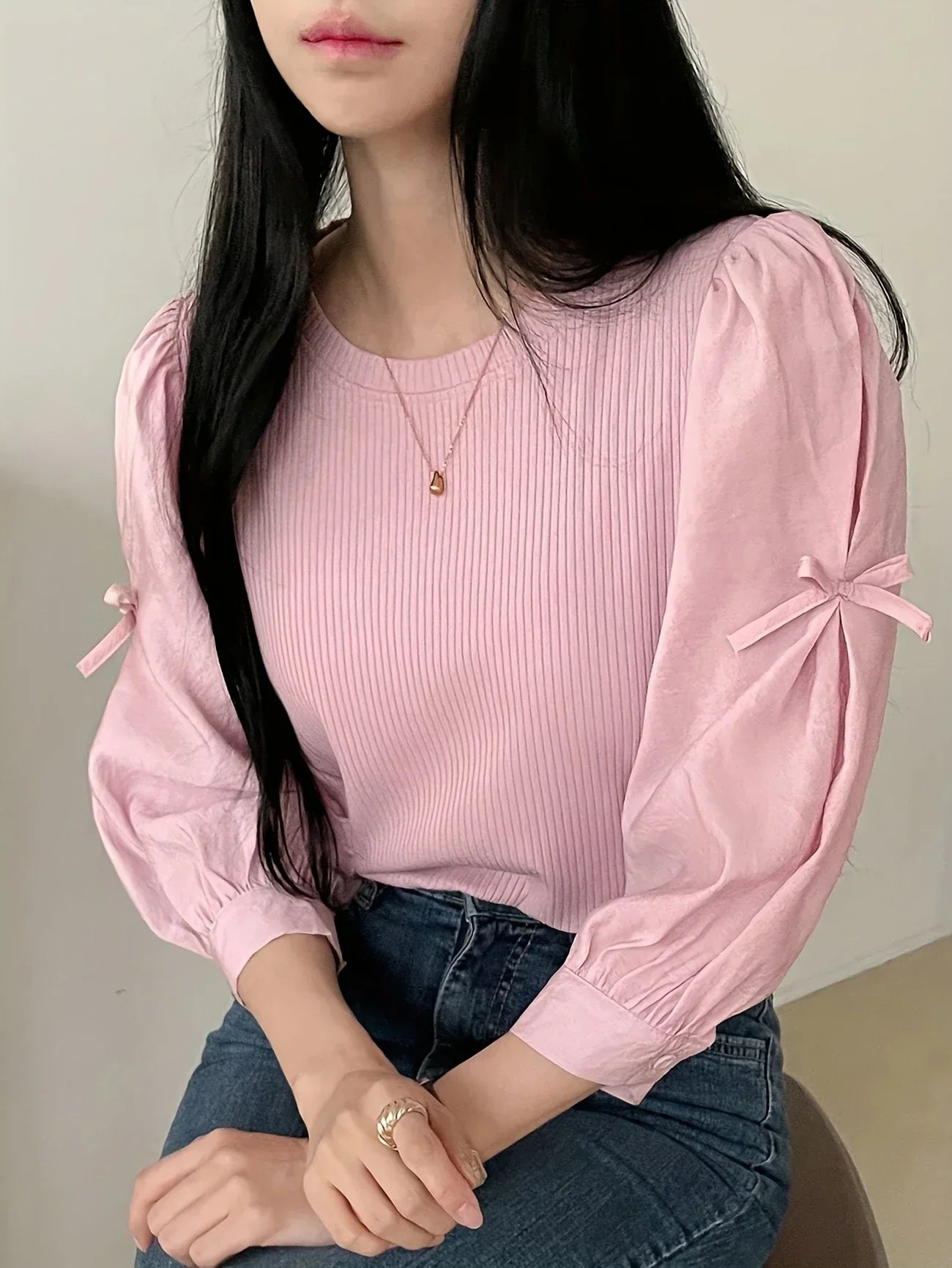 Blusa Con Detalle De Nudo En El Cuello Para Mujer | Ideal Para Uso Diario Y Oficina