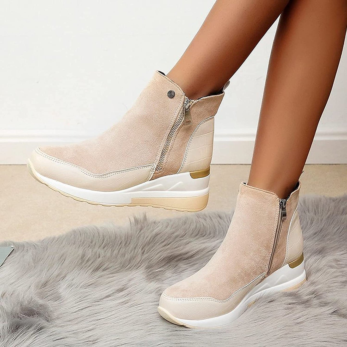 Botines Con Cremallera Doble Para Mujer | Ideal Para Uso Diario Y Temporada Fría