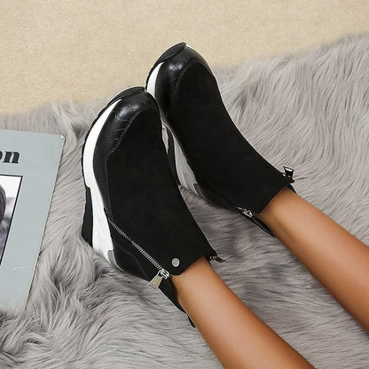 Botines Con Cremallera Doble Para Mujer | Ideal Para Uso Diario Y Temporada Fría