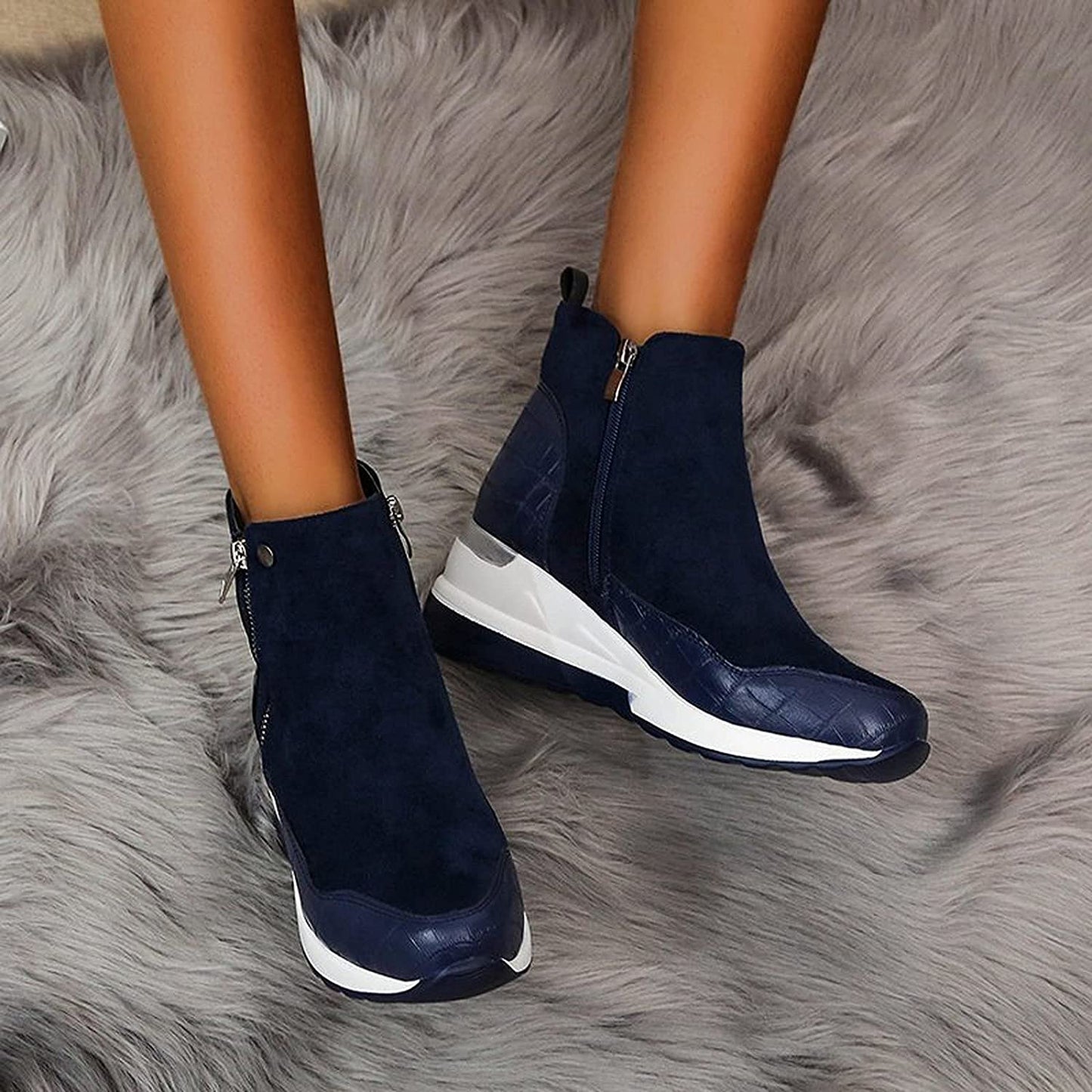 Botines Con Cremallera Doble Para Mujer | Ideal Para Uso Diario Y Temporada Fría