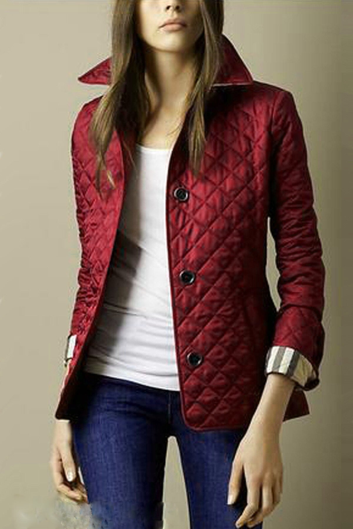Chaqueta Acolchada Con Botones Frontales Para Mujer | Ideal Para Entretiempo