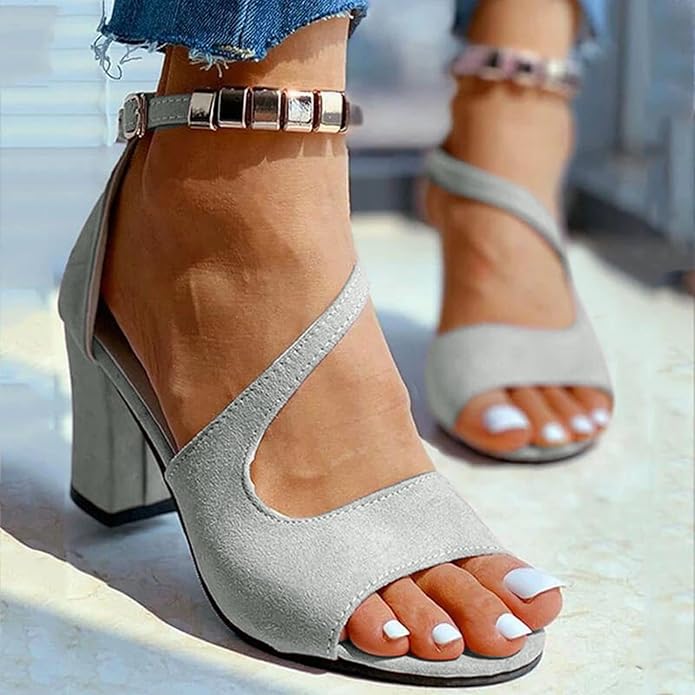 Sandalias De Tacón Bloque Con Correa Ajustable Para Mujer | Ideales Para Uso Diario Y Eventos De Temporada