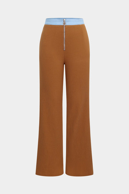 Conjunto De Dos Piezas con Camisa Ajustada y Pantalón De Pierna Ancha para Mujer | Ideal para Uso Diario y Entornos Formales