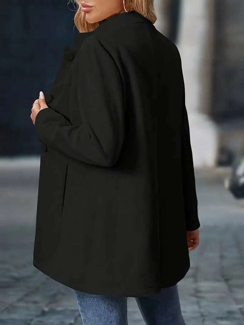 Blazer Sin Cuello Con Cierre De Botones Y Largo Medio Para Mujeres | Ideal Para Uso Diario O Entornos Formales