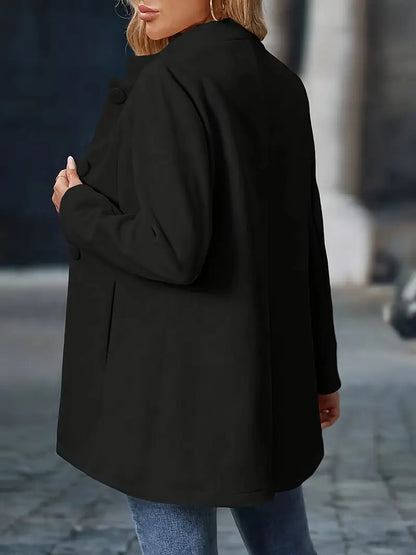 Blazer Sin Cuello Con Cierre De Botones Y Largo Medio Para Mujeres | Ideal Para Uso Diario O Entornos Formales