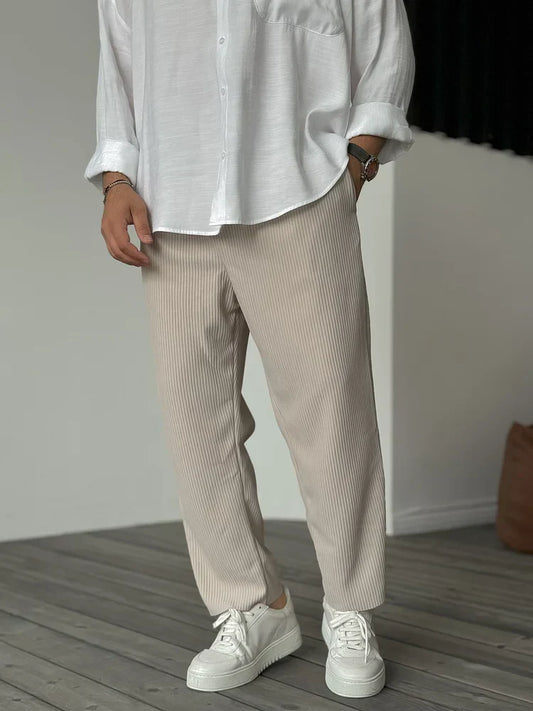 Pantalón Para Hombre Con Corte Ajustado Y Cierre De Botón Y Cremallera | Ideal Para Uso Diario Y Contextos Variados