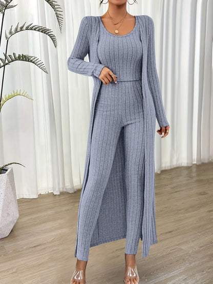 Conjunto de Tres Piezas con Ajuste Ceñido para Mujer | Ideal para Uso en el Hogar