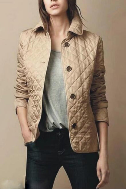 Chaqueta Acolchada Con Botones Frontales Para Mujer | Ideal Para Entretiempo