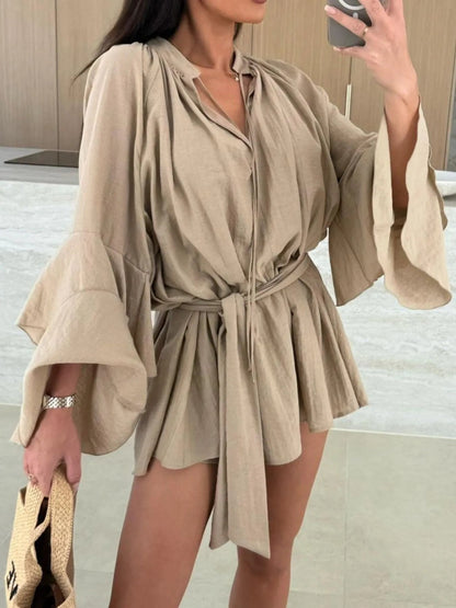 Vestido Corto con Cintura Ajustable para Mujer | Ideal para Uso Diario e Informal