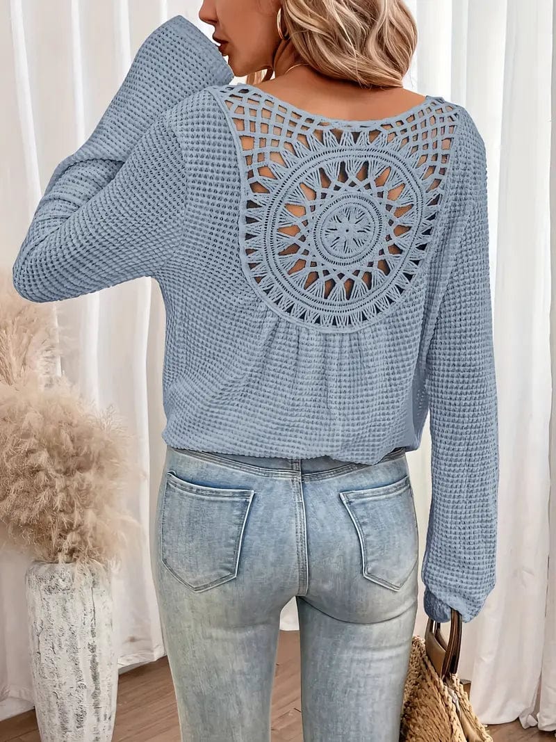 Jersey Con Cuello En V Y Textura Gofrada Para Mujer | Ideal Para Uso Diario U Ocasional
