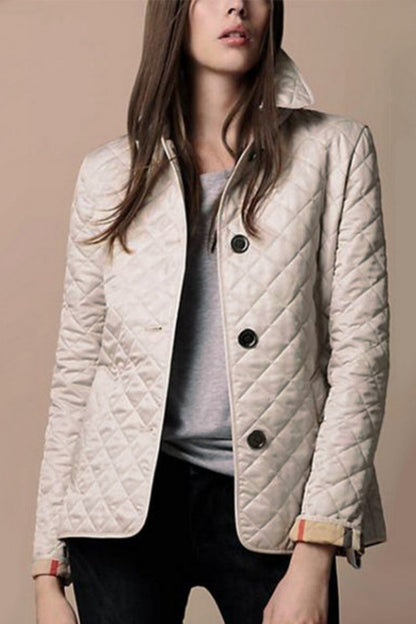 Chaqueta Acolchada Con Botones Frontales Para Mujer | Ideal Para Entretiempo