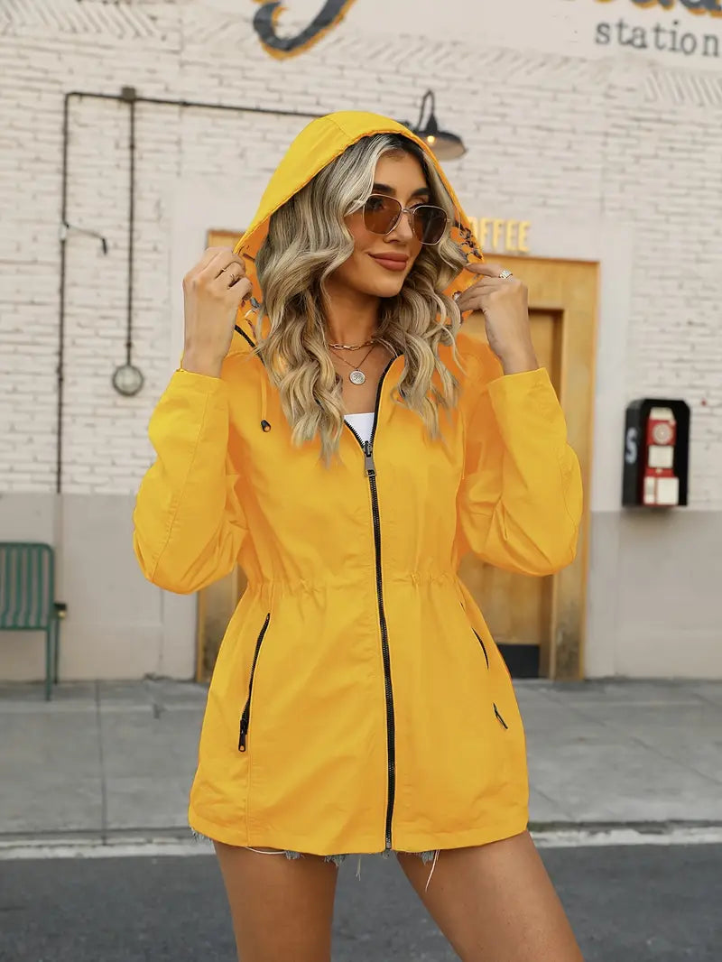 Chaqueta Con Capucha Y Bolsillos Funcionales Para Mujer | Ideal Para Uso Diario Y Actividades Al Aire Libre