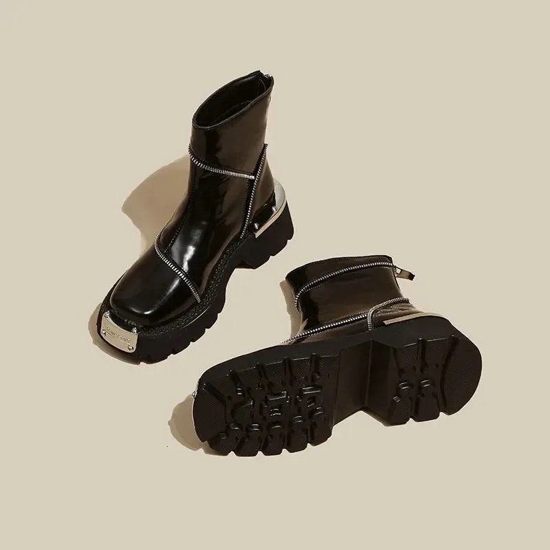 Botas De Invierno Con Cierre De Cremallera Y Suela Gruesa Para Adultos | Ideal Para Invierno