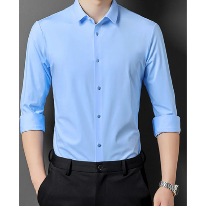 Camisa de Manga Larga Azul Claro para Hombres | Ideal para Entornos Profesionales