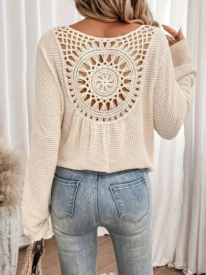 Jersey Con Cuello En V Y Textura Gofrada Para Mujer | Ideal Para Uso Diario U Ocasional
