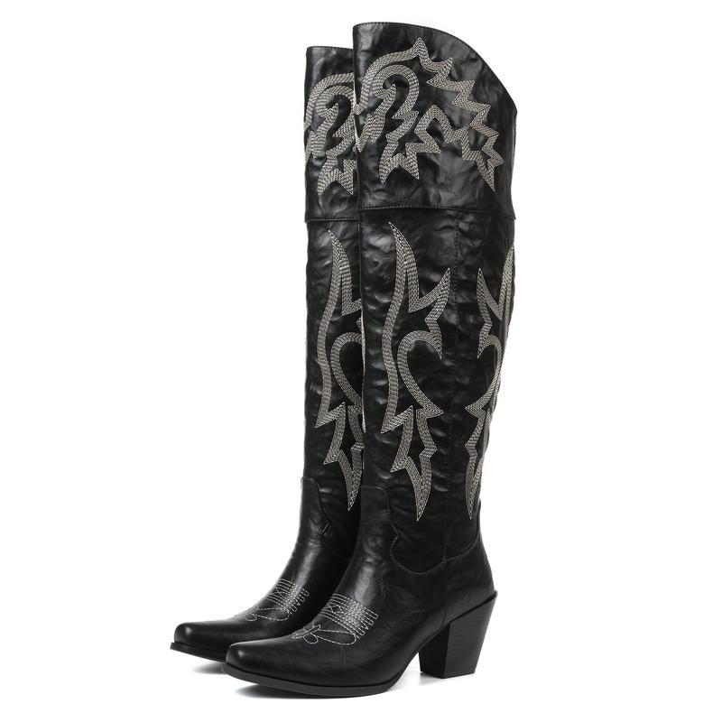 Botas Altas Sobre La Rodilla Con Tacón Para Mujer | Ideal Para Uso Diario
