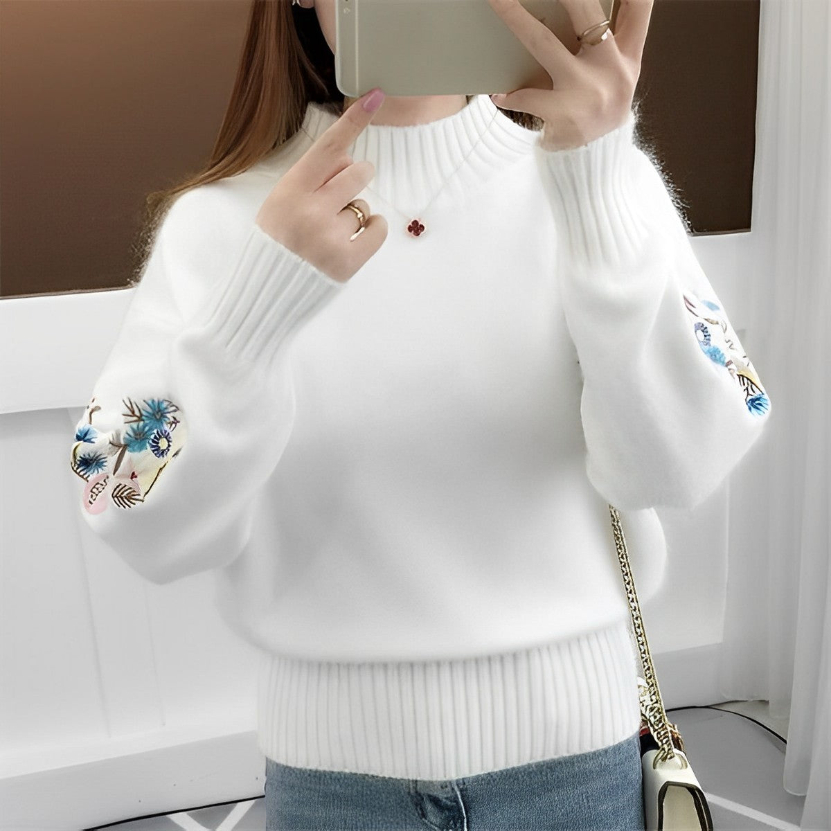 Jersey Oversize con Cuello Alto y Diseño Liso para Mujer | Ideal para Otoño e Invierno