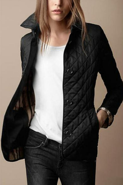 Chaqueta Acolchada Con Botones Frontales Para Mujer | Ideal Para Entretiempo