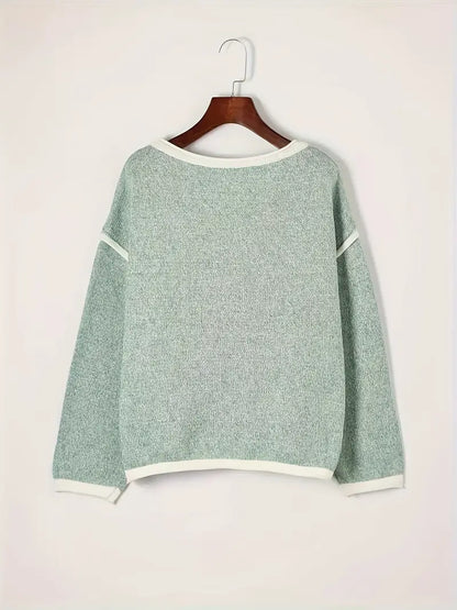 Jersey Con Corte Oversize Y Cuello Redondo Para Mujer | Ideal Para Uso Diario