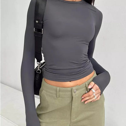 Top Con Diseño Simple Y Manga Larga Para Mujer | Ideal Para Uso Diario Y Profesional