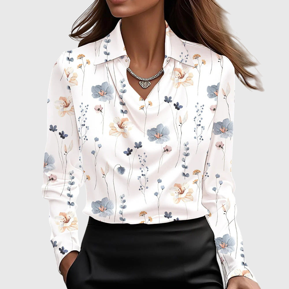 Blusa Fluida Con Cuello Plisado Para Mujer | Ideal Para Uso Diario En Interior Y Exterior