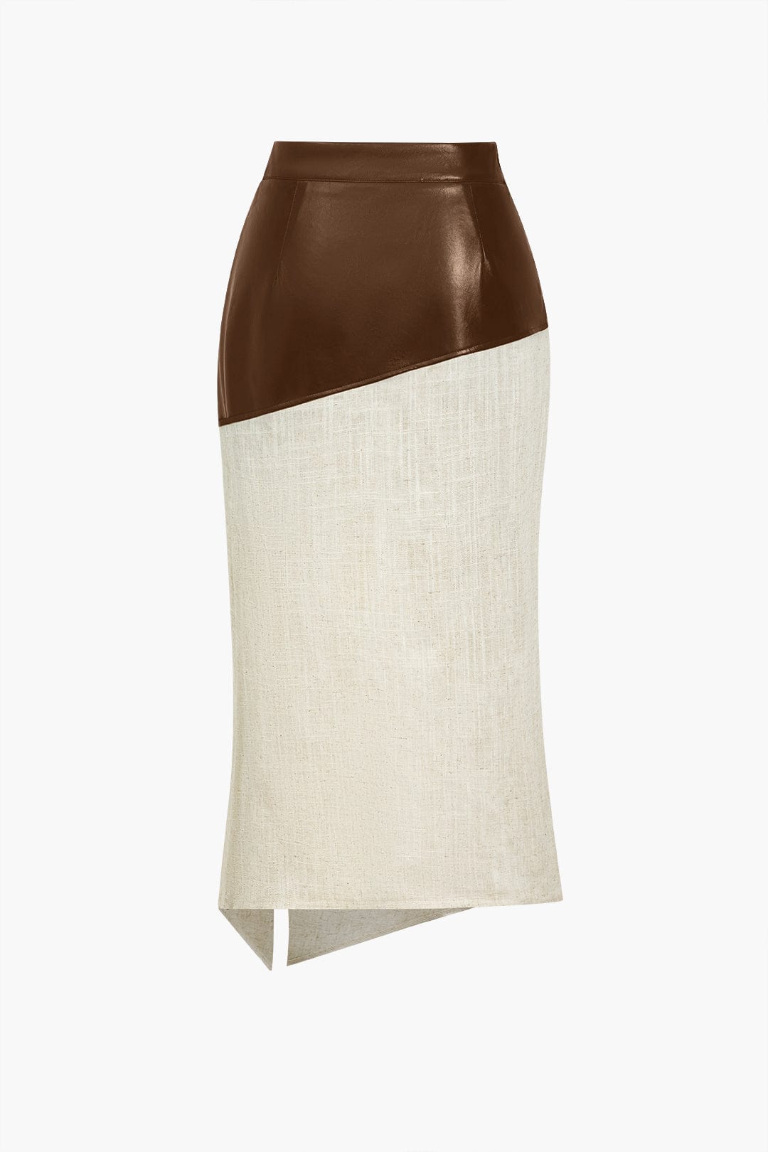 Falda Midi de Talle Alto con Diseño Asimétrico y Fenda Lateral para Mujer | Ideal para Uso Diario o Eventos Planificados