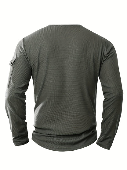 Polo De Manga Larga Con Apertura De Botones Y Bolsillos Para Hombre | Ideal Para Uso Diario