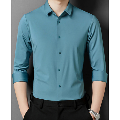 Camisa de Manga Larga Azul Claro para Hombres | Ideal para Entornos Profesionales