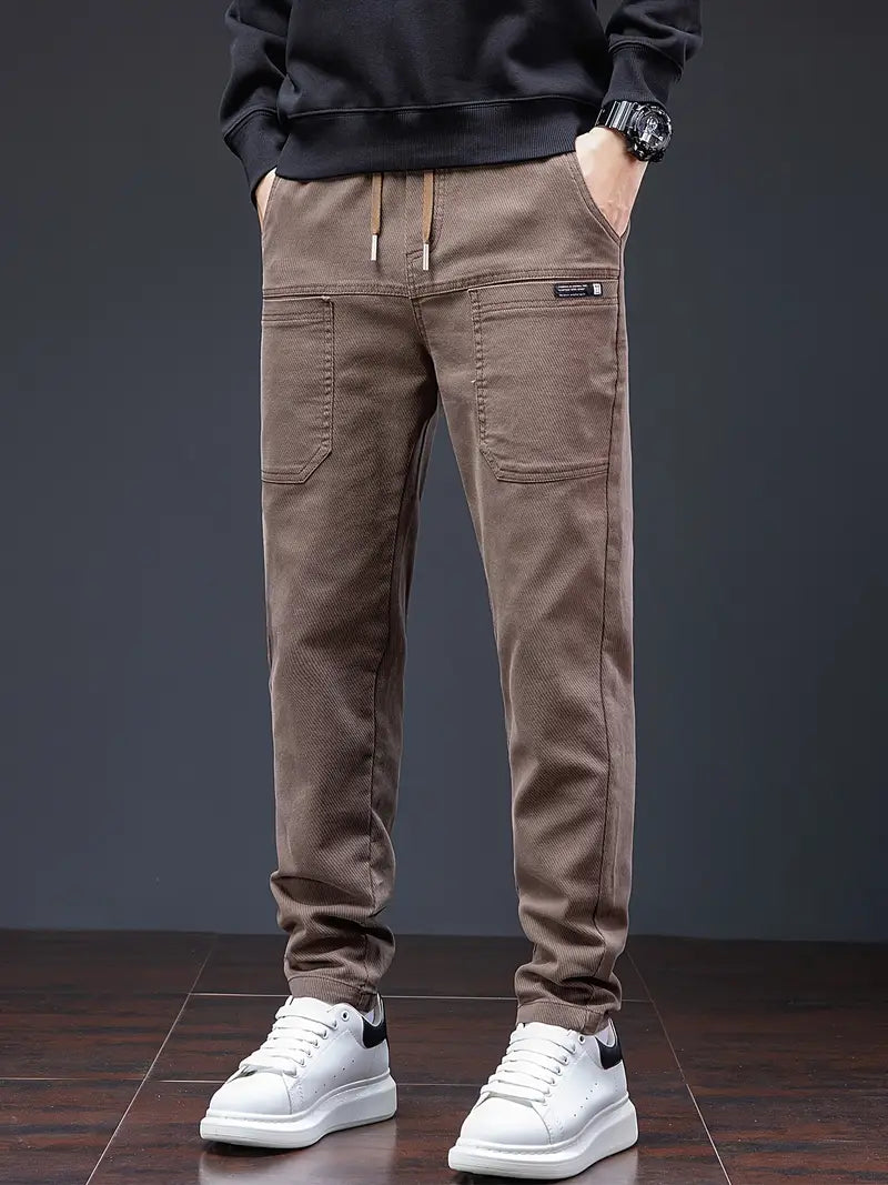 Pantalón De Jogging Con Cintura De Cordón Y Corte Ligeramente Ajustado Para Hombre | Ideal Para Uso Diario