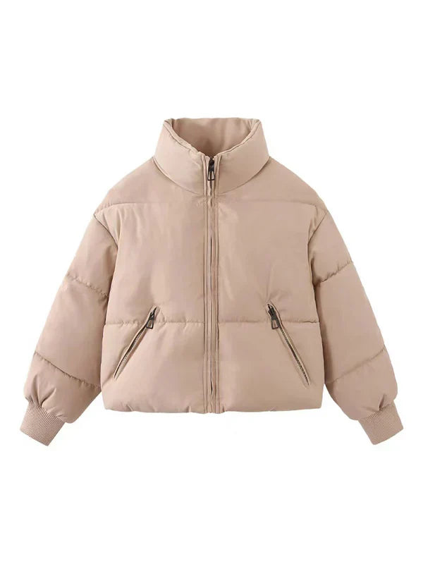 Chaqueta Acolchada Con Cierre Frontal Para Mujer | Ideal Para Temporada De Invierno
