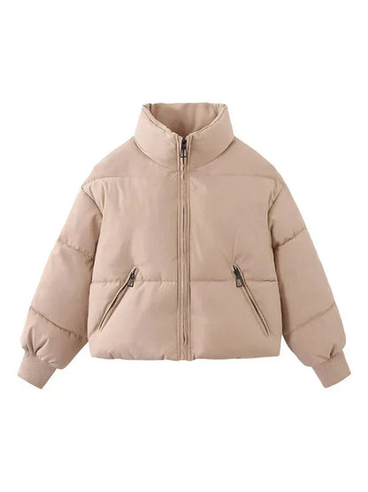 Chaqueta Acolchada Con Cierre Frontal Para Mujer | Ideal Para Temporada De Invierno