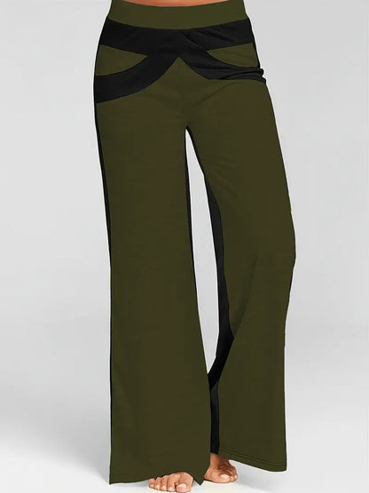 Pantalón Ancho con Diseño Color Block para Mujer | Ideal para Uso Diario y Ocasiones Informales
