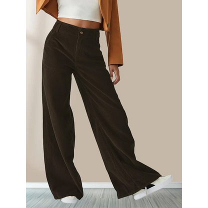 Pantalón Con Pierna Ancha Y Corte Holgado Para Mujer | Ideal Para Uso Diario