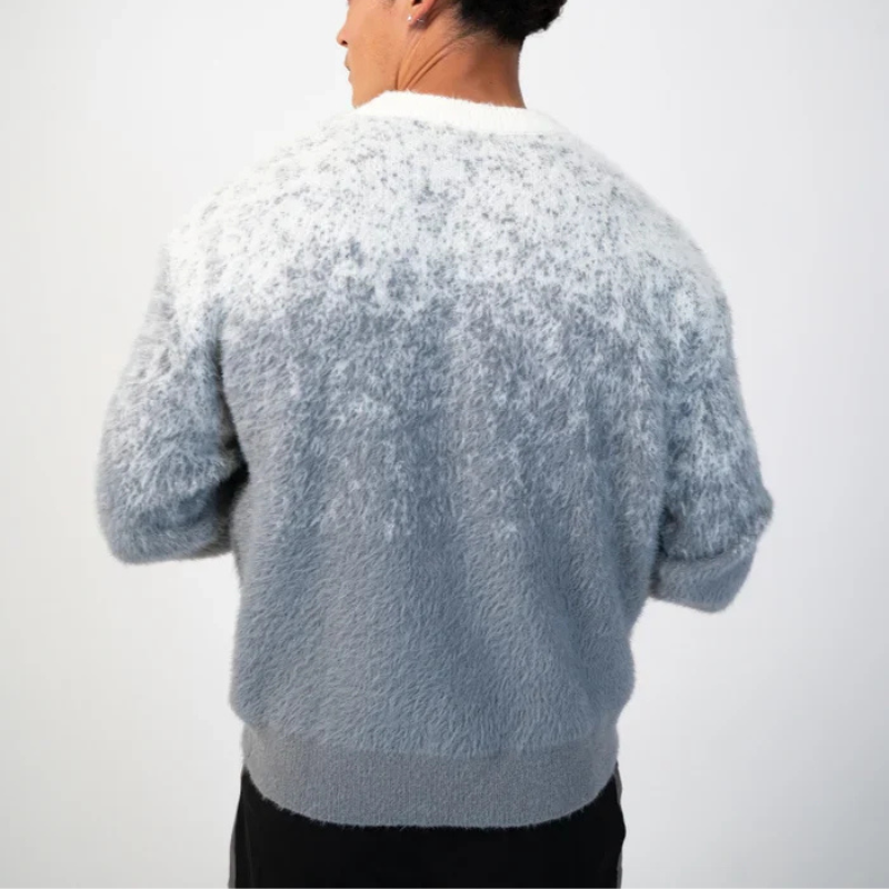 Jersey de Cuello Redondo con Diseño Degradado y Motivo Central para Mujer y Hombre | Ideal para Uso Diario