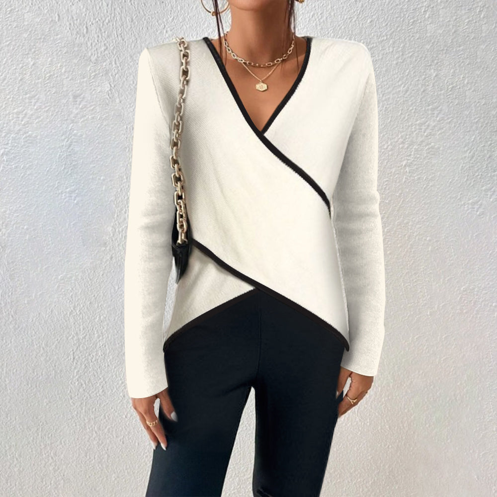 Jersey Cruzado Tipo Cache-Cœur Con Cuello En V Para Mujer | Ideal Para Uso Diario E Informal