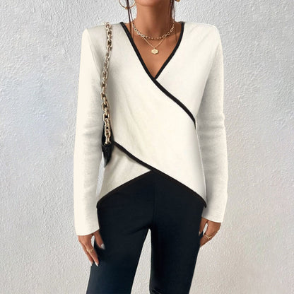 Jersey Cruzado Tipo Cache-Cœur Con Cuello En V Para Mujer | Ideal Para Uso Diario E Informal