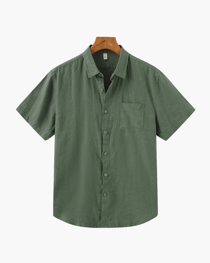 Chemise À Manches Courtes Avec Camisa de Manga Corta con Cierre Abotonado para Hombres | Ideal para Clima CálidoCoupe Droite Pour Hommes | Idéale Pour La Saison Chaude Et Les Usages Quotidiens
