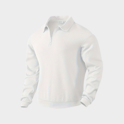 Sudadera De Corte Amplio Con Motivo Geométrico Y Cuello Con Media Cremallera Para Hombres | Ideal Para Uso Diario E Informal