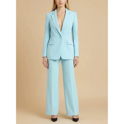 Conjunto De Chaqueta Larga Y Pantalón De Corte Recto Para Mujer | Ideal Para Oficina Y Eventos Formales