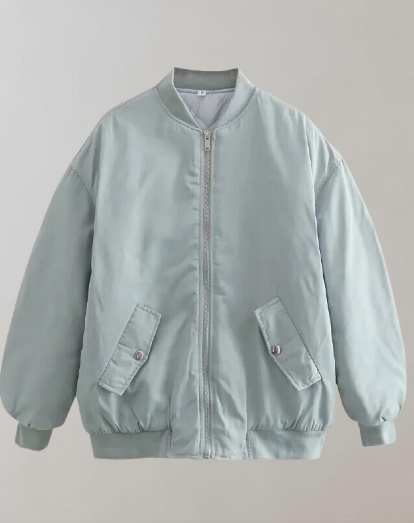 Chaqueta Bomber Con Bolsillos De Cremallera Y Cuello Alto Para Mujer | Ideal Para Uso Diario Y Entretiempo