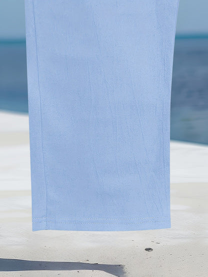 Pantalón de Pierna Ancha con Cintura Elástica y Cordón para Hombre | Ideal para Uso Diario