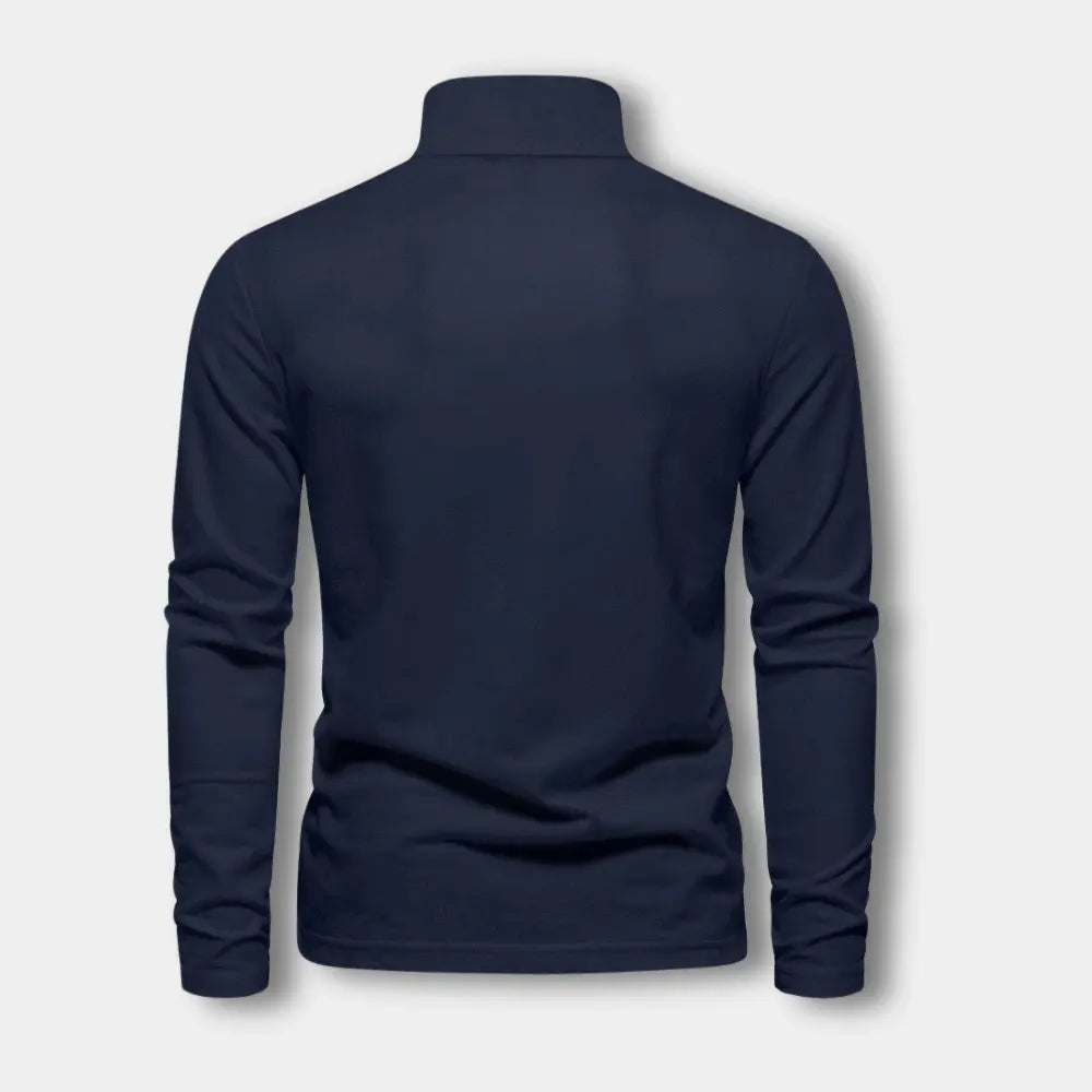 Polo De Manga Larga Con Cuello Abierto Y Cierre De Tres Botones Para Hombre | Ideal Para Uso Diario Y Actividades Informales