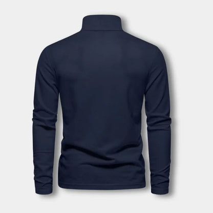 Polo De Manga Larga Con Cuello Abierto Y Cierre De Tres Botones Para Hombre | Ideal Para Uso Diario Y Actividades Informales