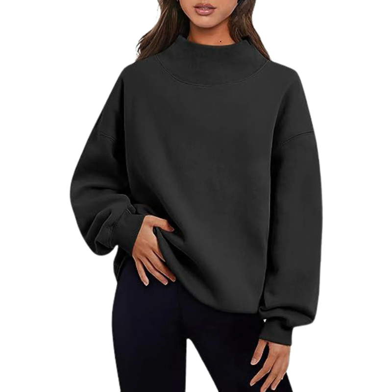 Sudadera de Cuello Subido y Corte Amplio para Mujer | Ideal para Uso Diario en Clima Fresco